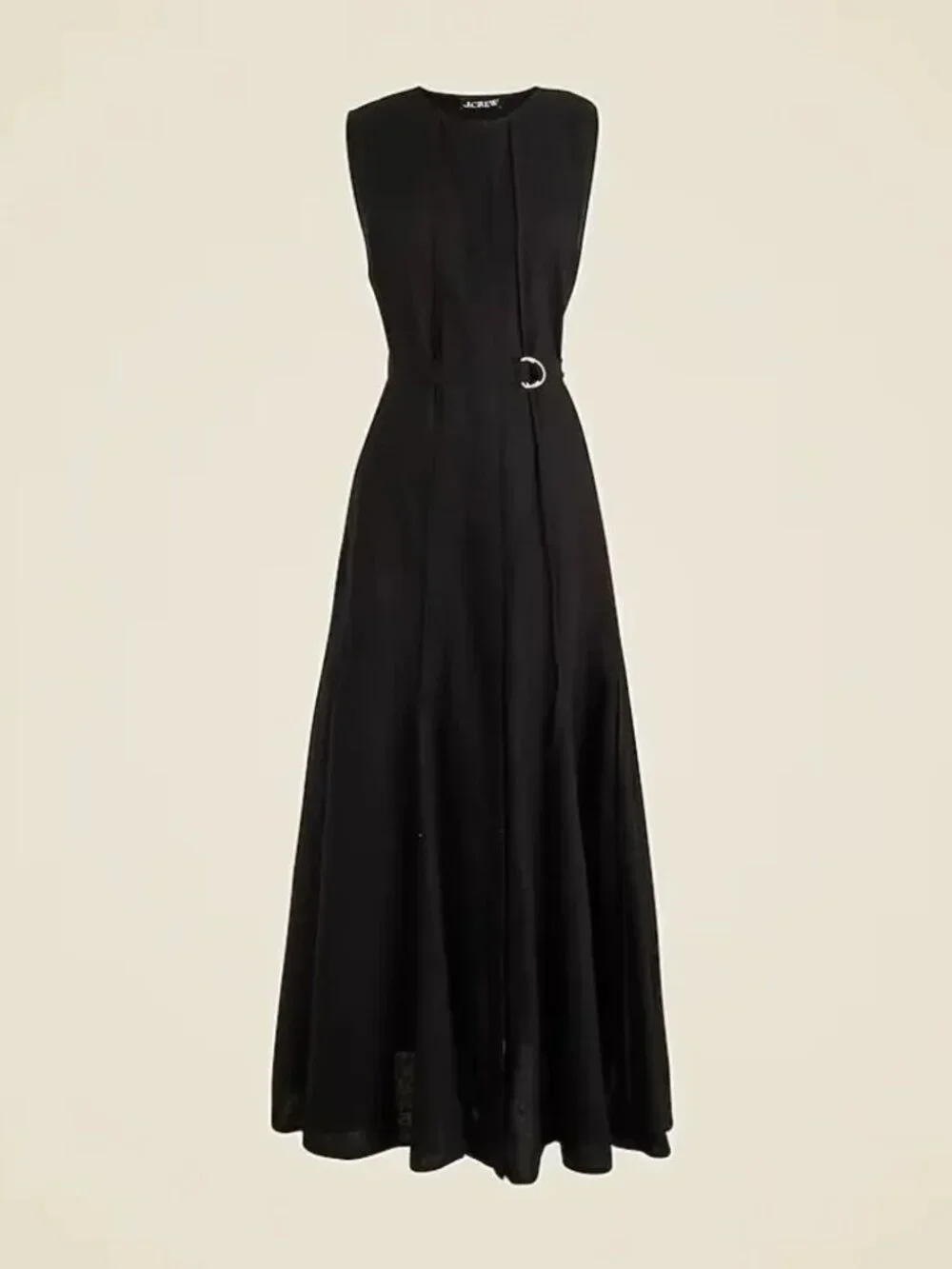 NWT J. Crew Seamed linen dress with removable belt, Black, Size Medium